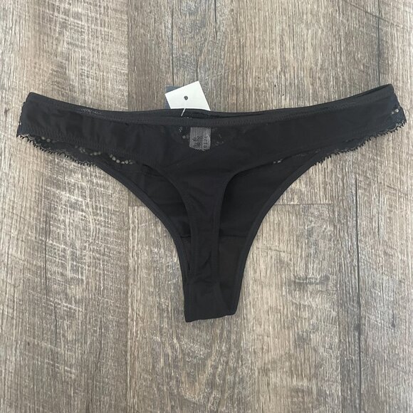 Lou Belle De Lou Lace Thong in Black Size Small NWT - Picture 2 of 5